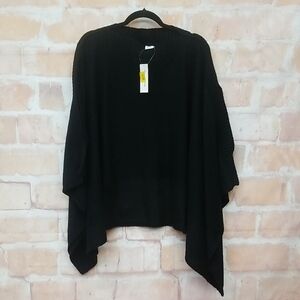NWT Anna & Ava One Size Black Poncho Sweater